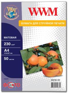 Фотобумага WWM A4 230 г/м2, 50 шт. M230.50