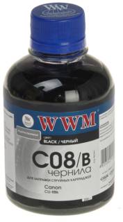 Чернило WWM CANON CLI-8Black (C08/b) 200