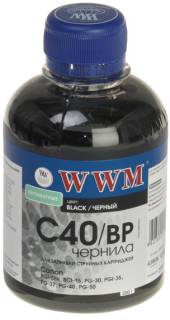 Чернило WWM CANON PG40/50/PGI5Bk/BCI-15 Black Pigment C40/BP