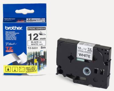 Картридж Brother Лента Brother 12mm Laminated white сверхклейкая, Print black TZES231