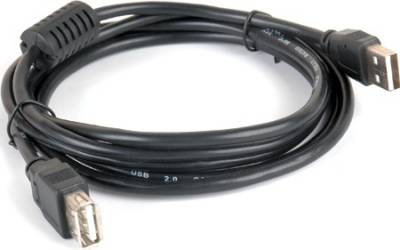 Кабель Gemix USB2.0 A-папа/A-мама с ф/фильтром 3.0m черный GC 1615-3