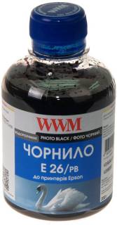 Чернило WWM EPSON XP-600/ XP-605/ XP-7005 (Photo Black) (E26/PB) 200г