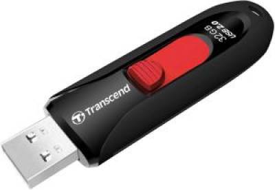 Флеш-память USB Transcend JetFlash 590 32Gb Black/Red USB 2.0 TS32GJF590K