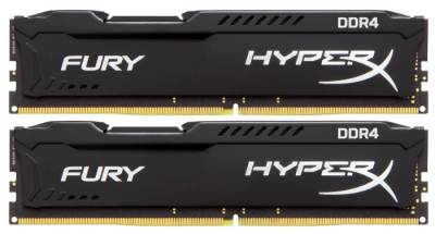 Память Kingston HyperX Fury Black DDR4 8Gb (2x4Gb) 2400MHz CL15 Kit HX424C15FBK2/8