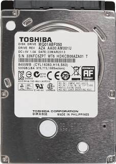 Накопитель Toshiba Aquarius B 500Gb 5400rpm 8mb MQ01ABF050