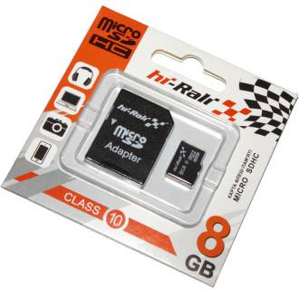 Флеш-карта HI-RALI microSDHC 8Gb Class10 + SD адаптер HI-8GBSDCL10-01