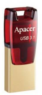 Флешка Apacer AH180 Red 64GB Type-C Dual USB 3.1 AP64GAH180R-1