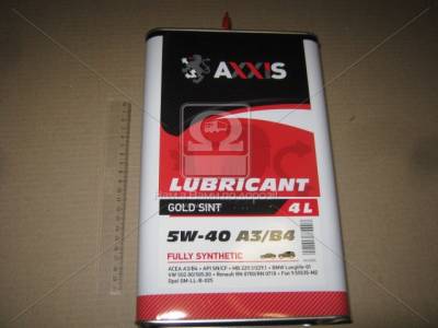 Масло Axxis 5W-40 A3/B4 Gold Sint 4л