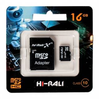 Флеш-карта HI-RALI microSDHC 16Gb Class10 UHS-I + SD адаптер HI-16GBSD10U1-01