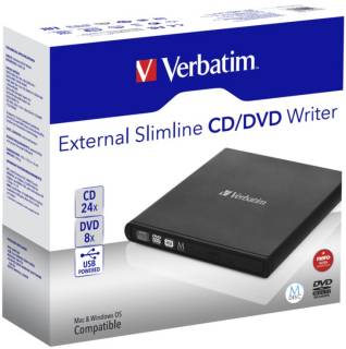 Оптический привод Verbatim External Slimline CD/DVD Writer 98938