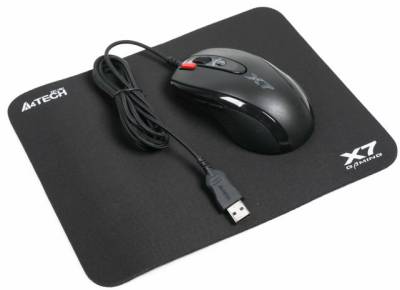 Мышка A4Tech X-710BK Black USB + MousePad A4Tech X7-200MP X-7120