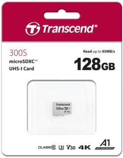 Карта памяти Transcend 300S microSDXC 128GB class 10 UHS-I U3 A1 TS128GUSD300S