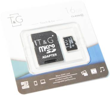 Флеш-карта T&G microSDHC 16GB Class10 UHS-I + adapter TG-16GBSD10U1-01