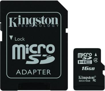 Флеш-карта Kingston MicroSDHC 8GB Class4 + adapter SDC4/8GB