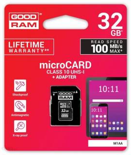 Флеш-карта Goodram M1AA MicroSDHC 32GB class 10 UHS I U1 + adapter M1AA-0320R12
