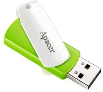 Флешка Apacer AH335 64GB Green/White USB 2.0 AP64GAH335G-1