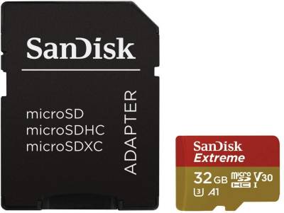Флеш-карта SanDisk Extreme microSDHC 32GB V30 A1 UHS-I U3 + adapter SDSQXAF-032G-GN6MA