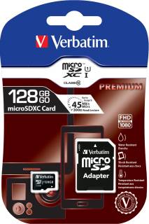 Флеш-карта Verbatim Premium  microSDXC 128GB class10 + adapter 44085