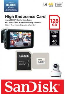 Флеш-карта SanDisk High Endurance microSDXC 128GB + adapter SDSQQNR-128G-GN6IA