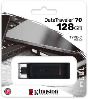 Флешка Kingston DataTraveler 70 128GB Black Type-C USB 3.2 DT70/128GB
