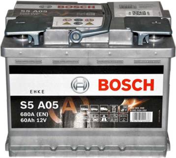 Аккумулятор Bosch AGM S5A05 60Ah 12V R 0092S5A050