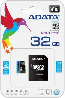 Флеш-карта A-Data Premier microSDHC 32GB + adapter AUSDH32GUICL10A1-RA1