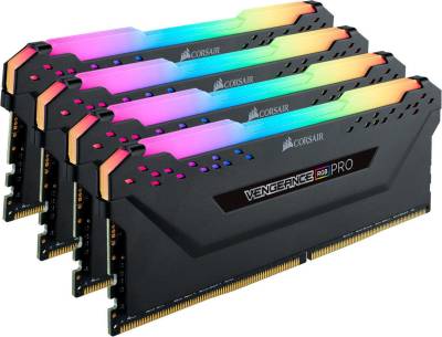 Память Corsair Vengeance RGB PRO Black DDR4 32GB (4x16GB) 3200NHz CL16 Kit CMW32GX4M4Z3200C16