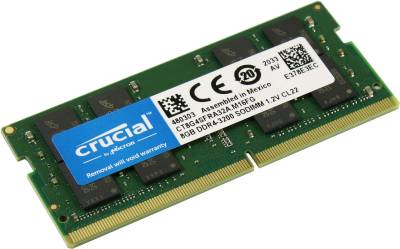Память Crucial So-Dimm DDR4 8GB 3200MHz CL22 CT8G4SFRA32A