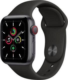 Часы Apple Watch SE GPS + Cellular 40mm Space Gray Aluminum Case with Black Sport B. MYED2 / MYEK2