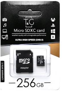 Флеш-карта T&G microSDXC 256GB C10 UHS-3 + adapter TG-256GBSD10U3-01