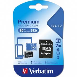 Карта памяти Verbatim microSDHC Premium 128GB + Adapter MDAVR-96/G