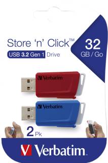 Флешка Verbatim Store 'n' Click 2x32GB Red/Blue USB 3.2 49308
