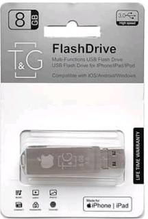 Флешка T&G 004 Metal Series 8GB Silver USB3.0 + Lightning TG004IOS-8G3