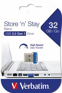 Флешка Verbatim Store 'n' Stay NANO 32GB Blue USB 3.0 98711