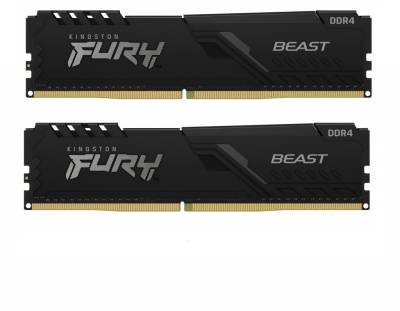 Оперативная память Kingston FURY Beast Black DDR4 32GB (2x16GB) 2666MHz CL16 Kit KF426C16BBK2/32