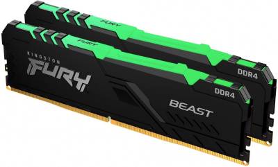 Оперативная память Kingston Fury Beast RGB DDR4 16GB (2x8GB) 3600MHz CL17 Kit KF436C17BBAK2/16