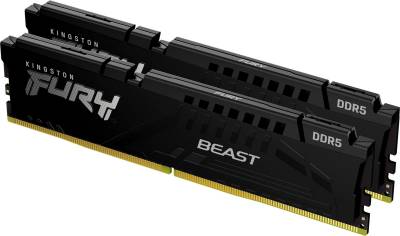 Память Kingston Fury Beast Black DDR5 32GB (2x16GB) 5200MHz CL40 Kit KF552C40BBK2-32