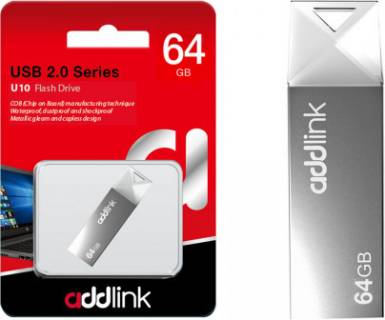 Флешка AddLink U10 64GB Gray USB 2.0 ad64GBU10G2