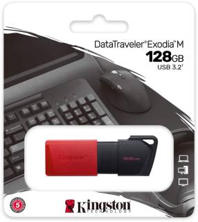 Флешка Kingston DataTraveler Exodia M 128GB Black/Red USB 3.2 DTXM/128GB