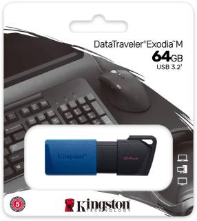 Флешка Kingston DataTraveler Exodia M 64GB Black/Blue USB 3.2 DTXM/64GB
