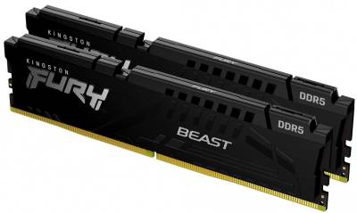 Память Kingston Fury Beast Black DDR5 16GB (2x8GB) 5200MHz CL40 Kit KF552C40BBK2-16