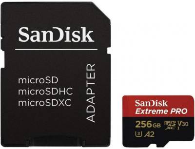 Карта памяти SanDisk Extreme Pro microSDXC 256GB + Adapter SDSQXCD-256G-GN6MA