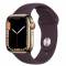 Миниатюра Apple Watch Series 7 GPS + Cellular 41mm Gold Stainless Steel Case with Dark Cherry Sport Band MKHY3, MKHG3, фото 1