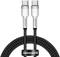Миниатюра Baseus USB-C to USB-C 1.0m 100W metal black Baseus CATJK-C01, фото 2