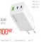 Миниатюра ColorWay C101B GaN Mini 100W PD PPS 2xUSB-C + USB-A white CW-CHS061PD-WT, фото 6