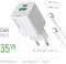 Миниатюра ColorWay GaN Mini 35W PD Port PPS USB (Type-C PD + USB QC4. CW-CHS055PDC-WT, фото 7