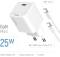 Миниатюра ColorWay GaN Mini 25W PD Port PPS USB-C white cable Type-C CW-CHS052PDC-WT, фото 7