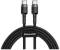 Миниатюра Baseus USB-C to USB-C 2.0m USB 3.1 3A grey-black CATKLF-HG1, фото 1