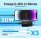 Миниатюра Vention 1xUSB-C PD20W + cable USB-C to USB-C black G16B0-EU, фото 3