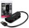 Миниатюра AXAGON USB 2.0 to 4xUSB 2.0 0.2m black HUE-X4B, фото 3